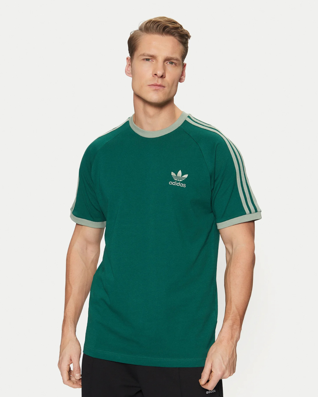 adidas T-shirt adicolor Classics 3-Stripes Verde Slim Fit