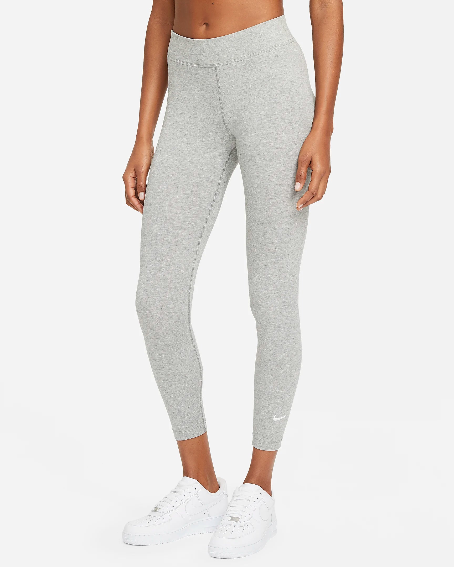 Nike Sportswear Essential Leggings a 7/8 a vita media - GRIGIO