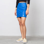 Adidas Mini Skirt Faux Leather Royal Blue White Trefoil Logo