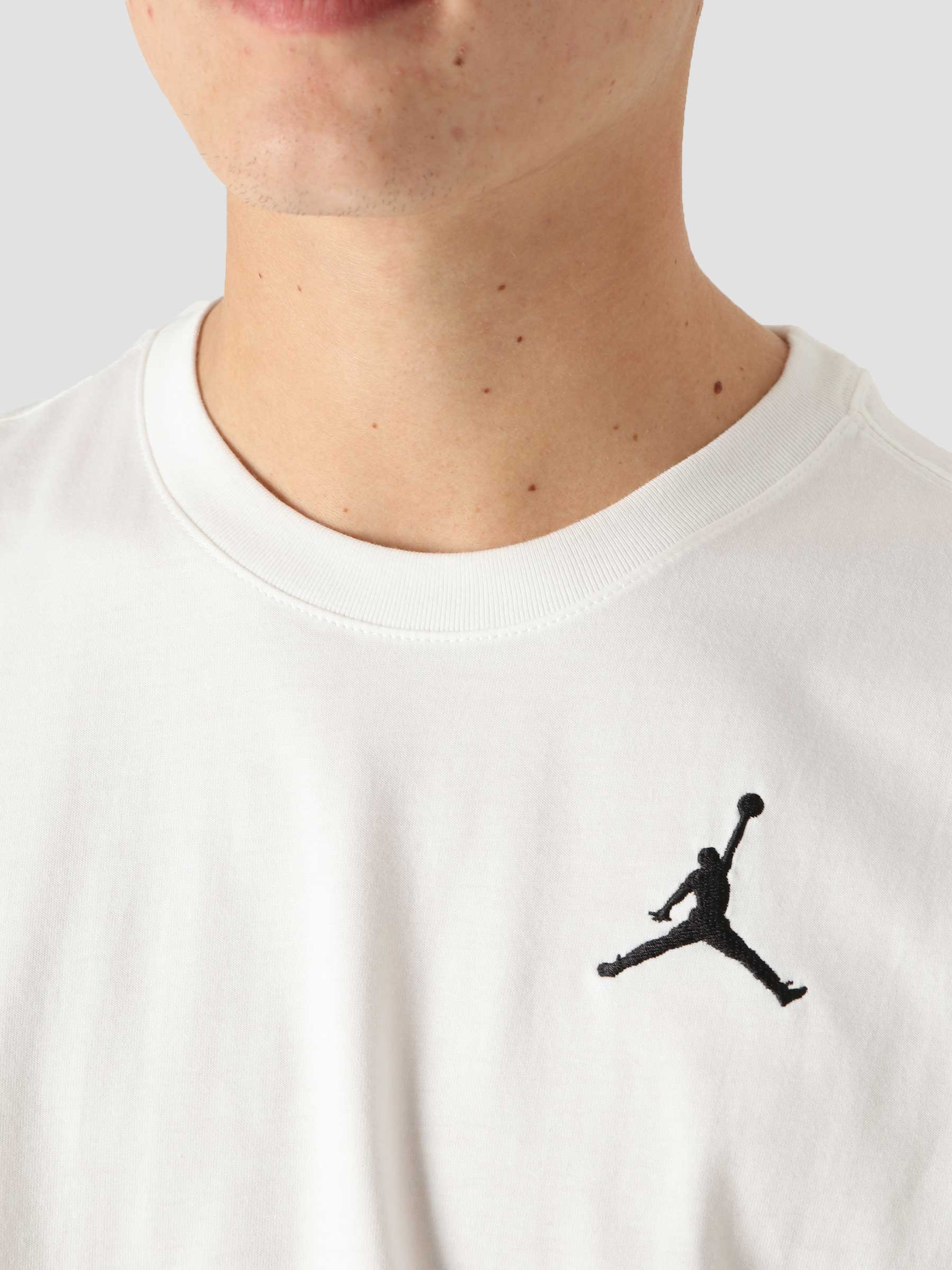 M J Jumpman Emb Ss Crewneck White Black