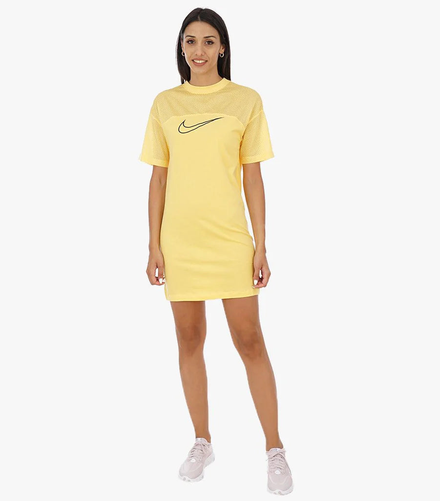 Nike Mesh Dress Mini Short Sleeve Sport Dress Cotton YELLOW