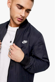 Nike Uomo Giubbotto Bomber Club Wvn Ul Jkt - BLACK