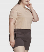 ADIDAS ORIGINALS New Neutrals Plus Cropped T-shirt In Pearl-white