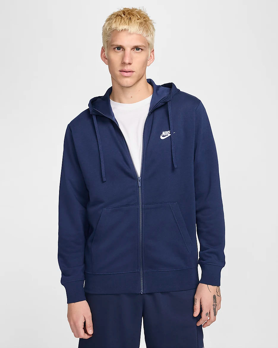 Nike Sportswear Club Felpa con cappuccio e zip a tutta lunghezza – Uomo blu