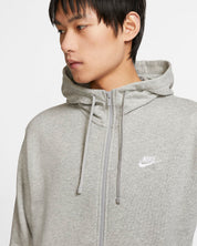 Nike Sportswear Club Felpa con cappuccio e zip a tutta lunghezza – grigio