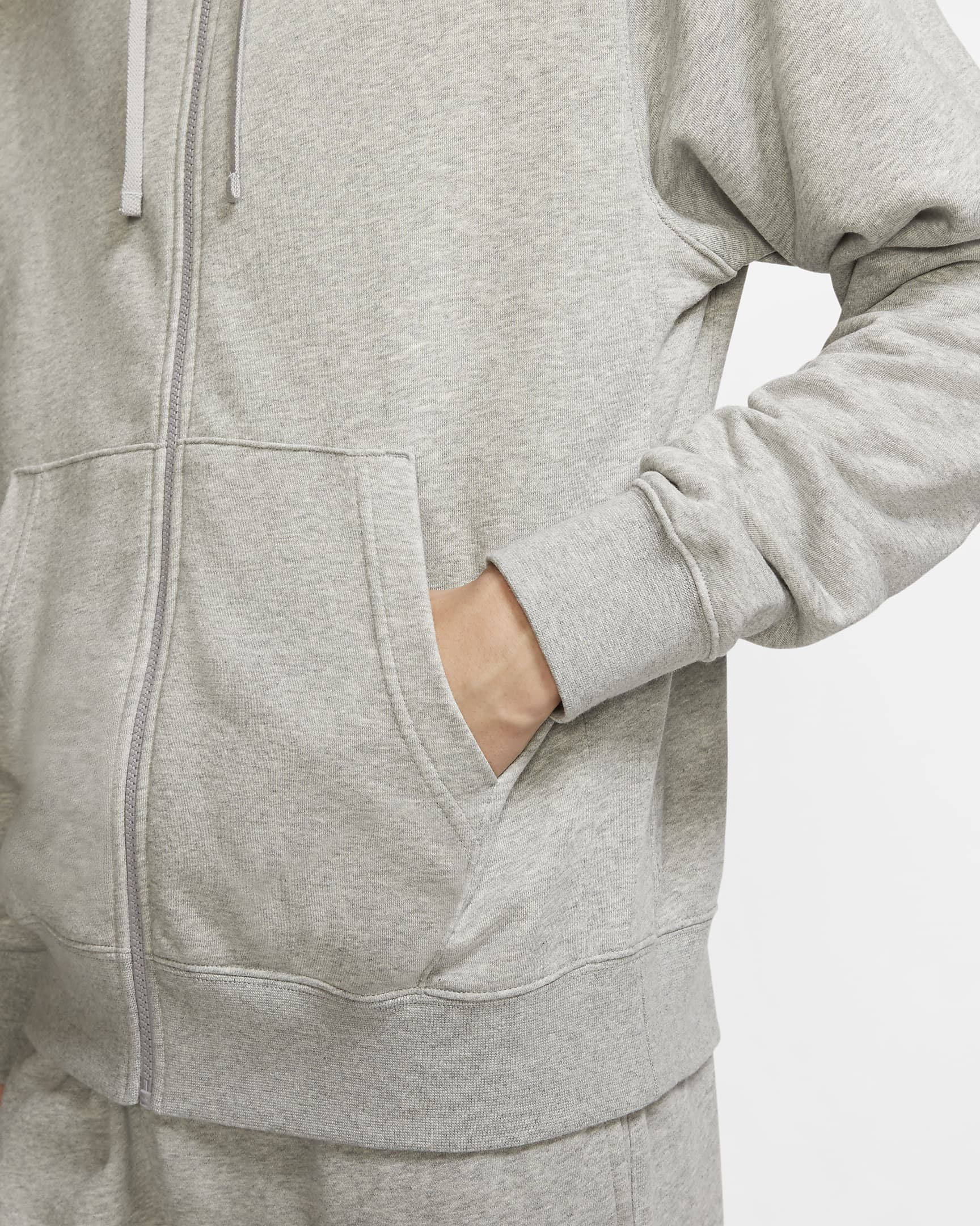 Nike Sportswear Club Felpa con cappuccio e zip a tutta lunghezza – grigio