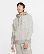 Nike Sportswear Club Felpa con cappuccio e zip a tutta lunghezza – grigio