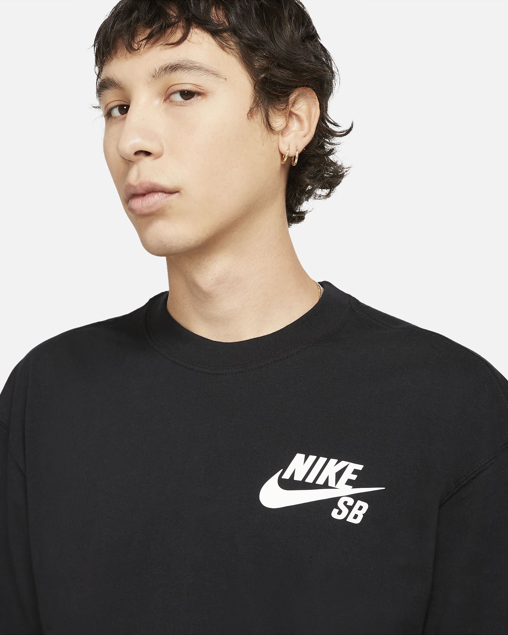 Nike SB T-shirt da skateboard con logo nero