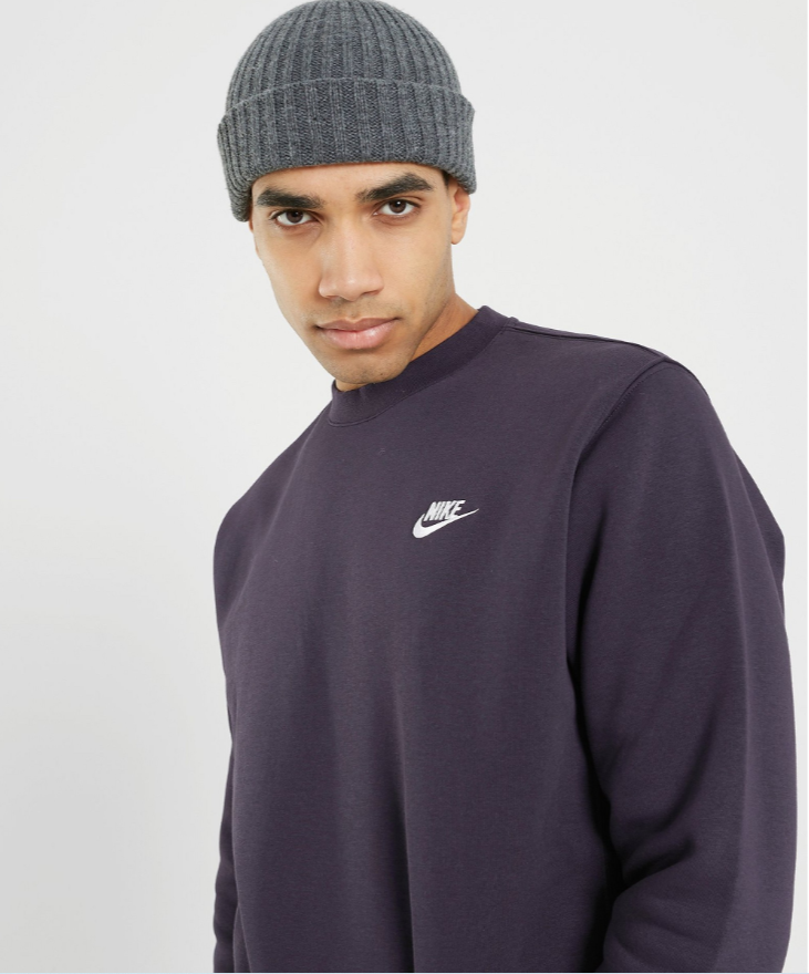 Nike Sportswear Club Crew Fleece Cave Purple / White