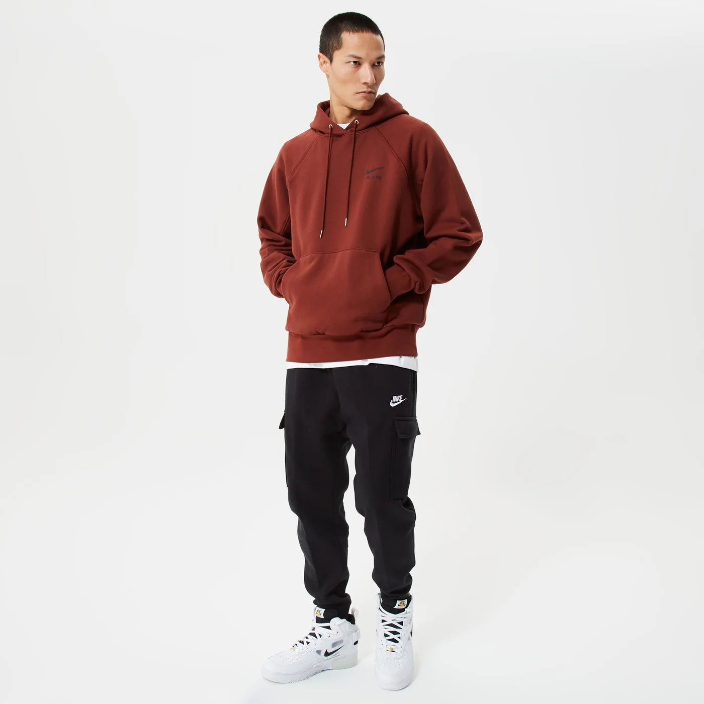 Nike Air Erkek Edge Hoodie - BURGUNDY