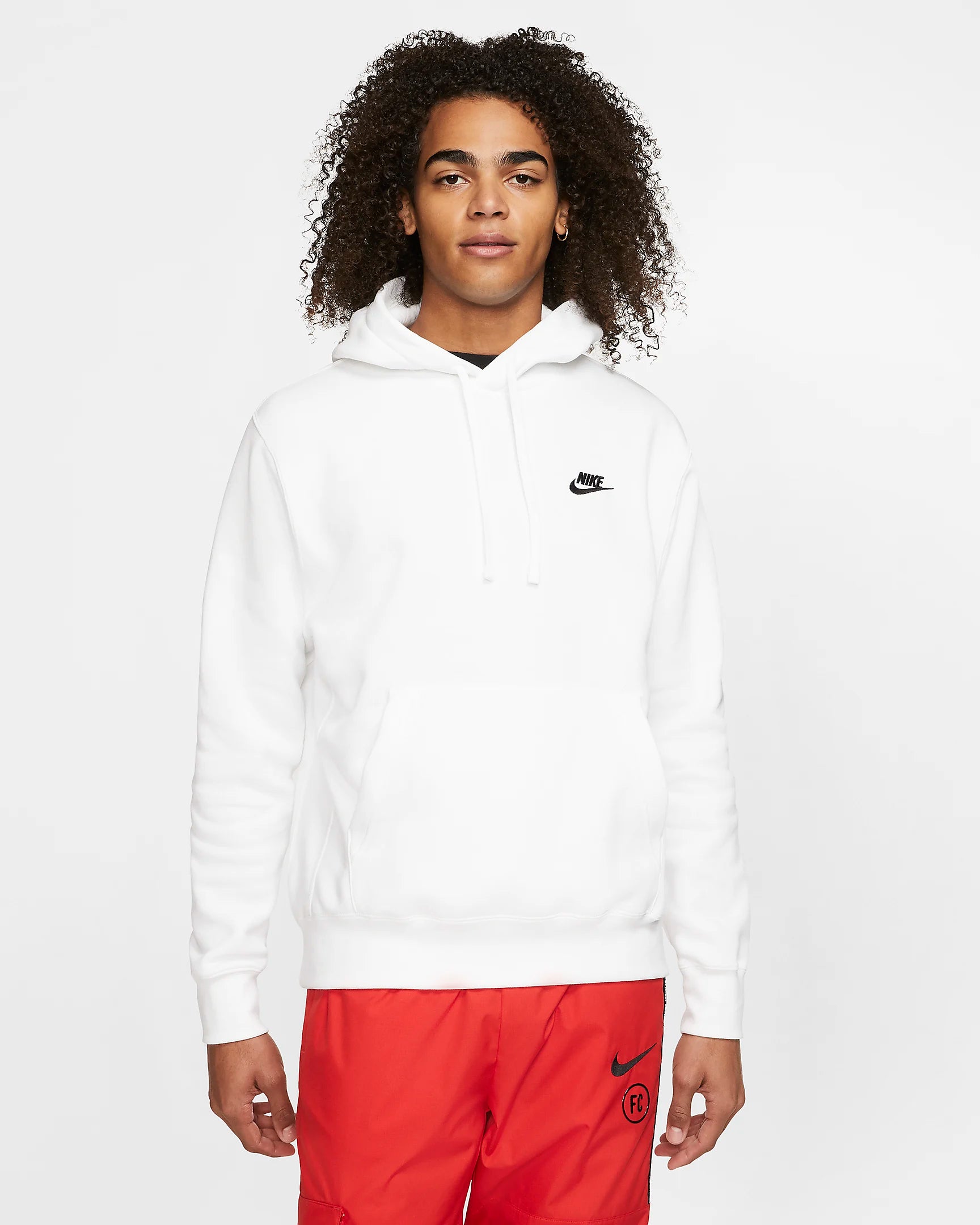 Nike Sportswear Club Fleece -  Felpa pullover con cappuccio - Bianco