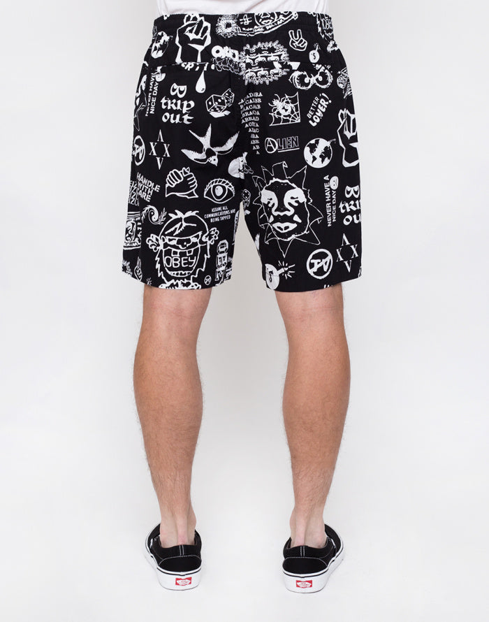 EASY FLASH SHORT OBEY - BLACK