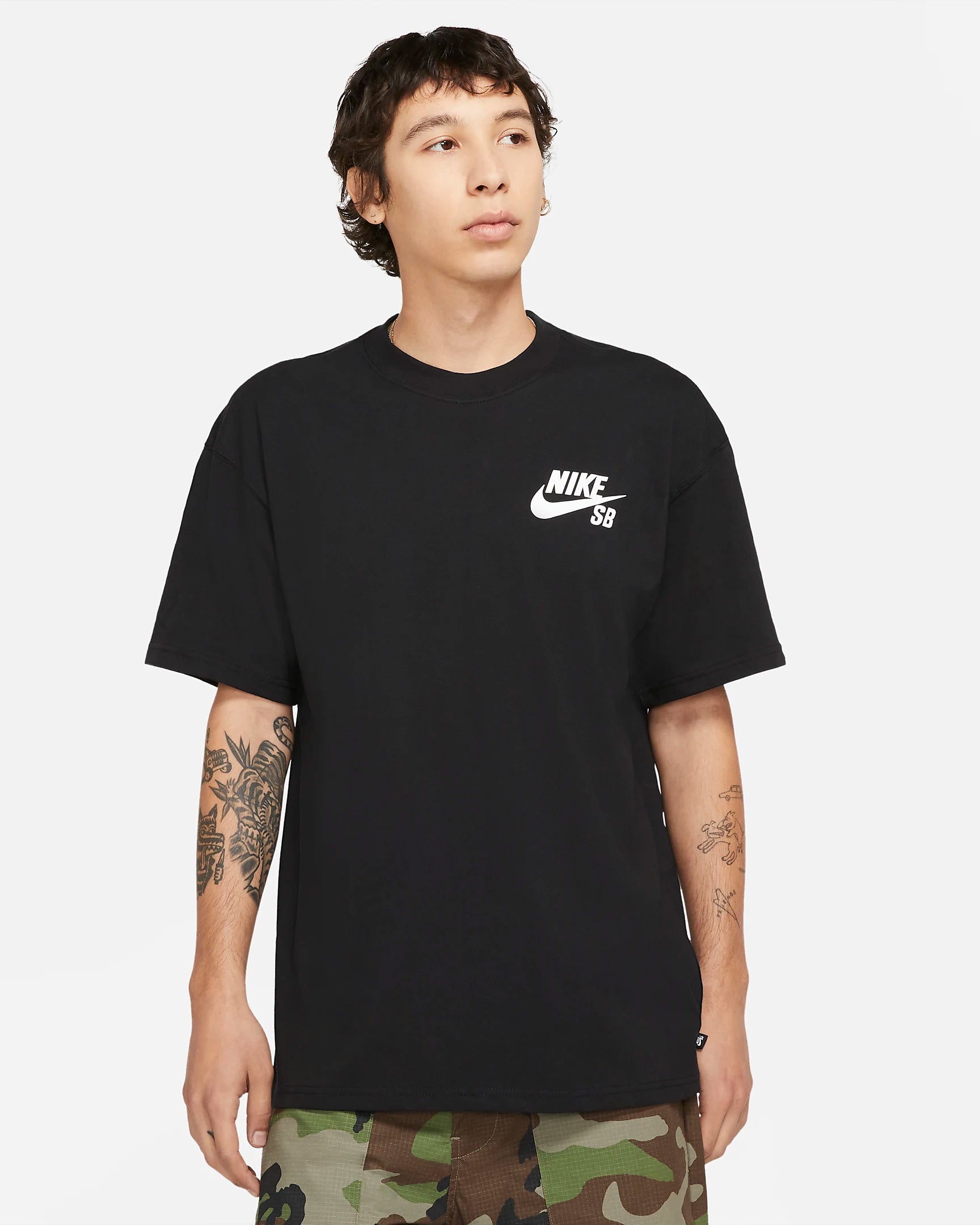 Nike SB T-shirt da skateboard con logo nero